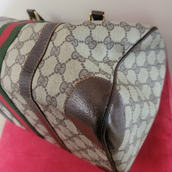 Gucci GG Monogram Supreme Sherry Web Ophidia Boston 35 Authentic Vintage.. - Picture 14 of 16